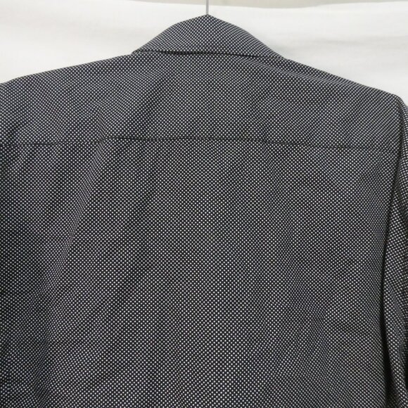 SOUL OF LONDON | 18.5 XXL | Classic Black Dot Patterned Long Sleeve Dress Shirt - Picture 10 of 14
